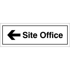 Site Office Arrow Left Door Sign Site Office Left Door Sign