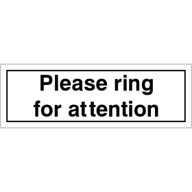 Please Ring For Attention Door Sign Please Ring For Attention Door Sign