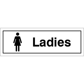 Ladies Toilet Door Sign Female Toilets Door Sign 300mm x 100mm