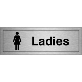 Ladies Brushed Aluminium Door Sign Ladies Brushed Aluminium Door Sign