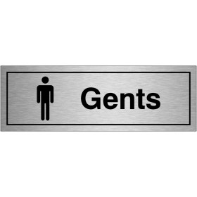 Gents Brushed Aluminium Door Sign Gents Brushed Aluminium Door Sign