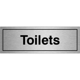Toilets Brushed Aluminium Door Sign Toilets Brushed Aluminium Door Sign