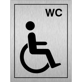 WC Disabled Toilet Brushed Aluminium Door Sign WC Disabled Toilet Brushed Aluminium Door Sign