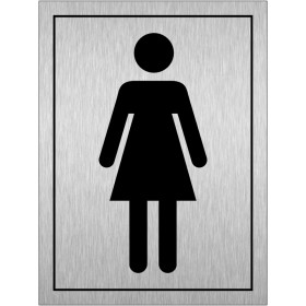 Ladies Toilets (Symbol) Brushed Aluminium Door Sign Ladies Toilets (Symbol) Brushed Aluminium Door Sign