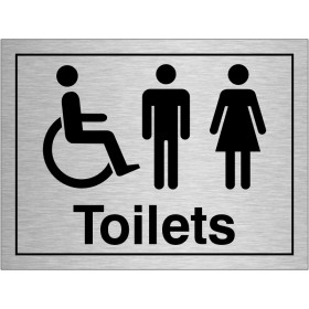 Unisex and Disabled Toilet Aluminium Door Sign Unisex and Disabled Toilet Aluminium Door Sign