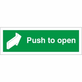Push To Open Instruction Sign Push To Open Instruction Sign - 300mm x 100mm | Rainbow Safety