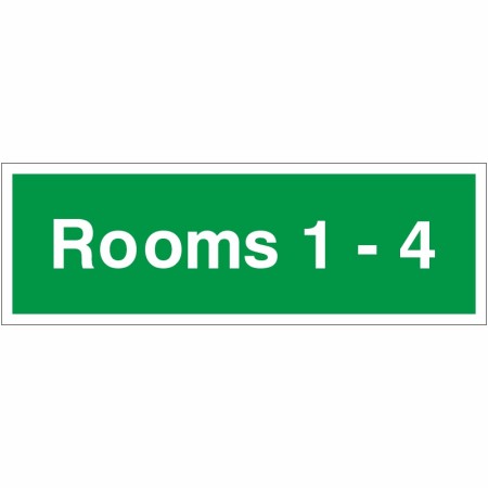 Rooms 1-4 Wayfinding Indicator Sign