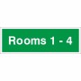 Rooms 1-4 Wayfinding Indicator Sign