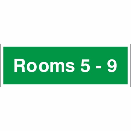 Rooms 5-9 Wayfinding Indicator Sign