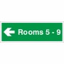 Rooms 5-9 (Arrow Left) Wayfinding Indicator Sign