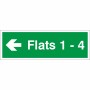 Flats 1-4 (Arrow Left) Wayfinding Indicator Sign