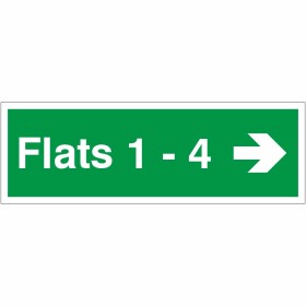 Flats 1-4 (Arrow Right) Wayfinding Indicator Sign Flats 1-4 (Arrow Right) Wayfinding Indicator Sign