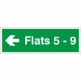 Flats 5-9 (Arrow Left) Wayfinding Indicator Sign