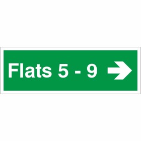 Flats 5-9 (Arrow Right) Wayfinding Indicator Sign Flats 5-9 (Arrow Right) Wayfinding Indicator Sign