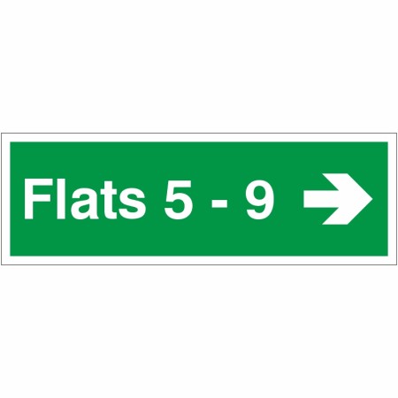 Flats 5-9 (Arrow Right) Wayfinding Indicator Sign