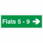 Flats 5-9 (Arrow Right) Wayfinding Indicator Sign