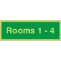 Rooms 1-4 Wayfinding Indicator Sign