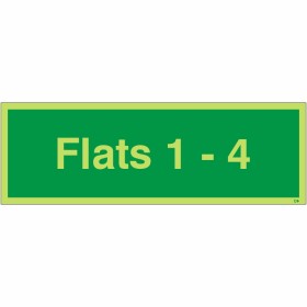 Glow in the Dark Flats 1-4 Wayfinding Sign Glow in the Dark Flats 1-4 Wayfinding Sign
