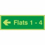 Glow in the Dark Flats 1-4 (Arrow Left) Wayfinding Sign