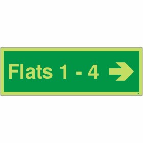 Glow in the Dark Flats 1-4 (Arrow Right) Wayfinding Sign Glow in the Dark Flats 1-4 (Arrow Right) Wayfinding Sign