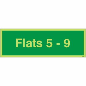 Glow in the Dark Flats 5-9 Wayfinding Sign Glow in the Dark Flats 5-9 Wayfinding Sign