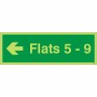 Glow in the Dark Flats 5-9 (Arrow Left) Wayfinding Sign