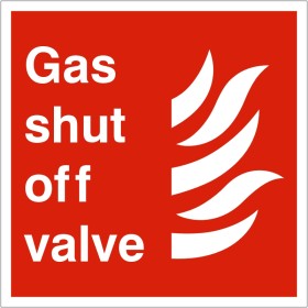 Gas Shut Off Valve Sign Gas Shut Off Valve Sign