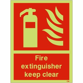 Glow in the Dark Fire Extinguisher Keep Clear Sign Glow in the Dark Fire Extinguisher Keep Clear Sign