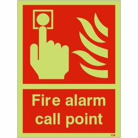 Glow in the Dark Fire Alarm Call Point Sign Glow in the Dark Fire Alarm Call Point Sign