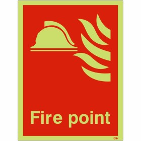 Glow in the Dark Fire Point Sign Glow in the Dark Fire Point Sign