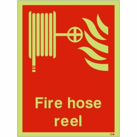 Glow in the Dark Fire Hose Reel Sign Glow in the Dark Fire Hose Reel Sign