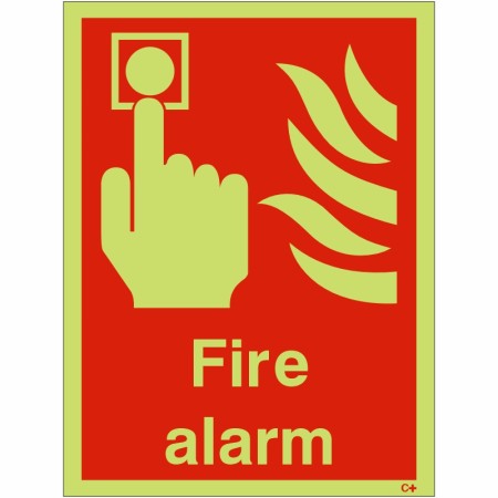 Glow in the Dark Fire Alarm Sign