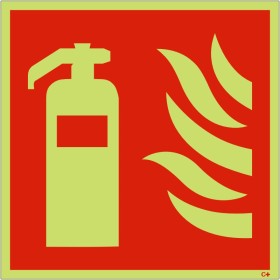 Glow in the Dark Fire Extinguisher Symbol Sign Glow in the Dark Fire Extinguisher Symbol Sign