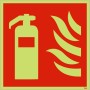Glow in the dark fire extinguisher symbol safety sign