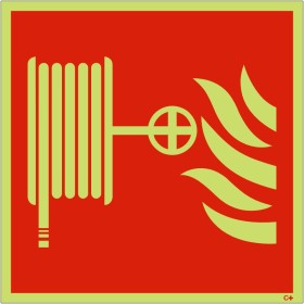 Glow in the Dark Fire Hose Reel Symbol Sign Glow in the Dark Fire Hose Reel Symbol Sign