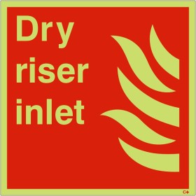 Dry Riser Inlet Glow In The Dark Sign Dry Riser Inlet Glow In The Dark Sign