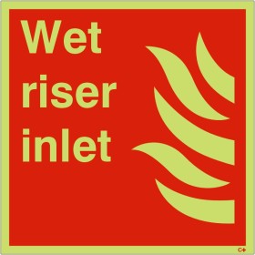 Wet Riser Inlet Glow In The Dark Sign Wet Riser Inlet Glow In The Dark Sign