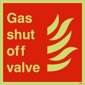 Gas Shut Off Valve Glow In The Dark Sign Gas Shut Off Valve Glow In The Dark Sign