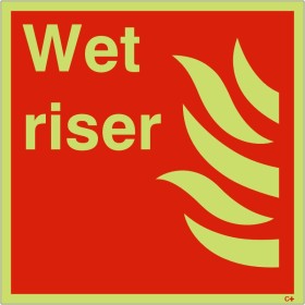 Glow in the Dark Wet Riser Sign Glow in the Dark Wet Riser Sign