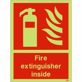 Glow in the Dark Fire Extinguisher Inside Sign Glow in the Dark Fire Extinguisher Inside Sign