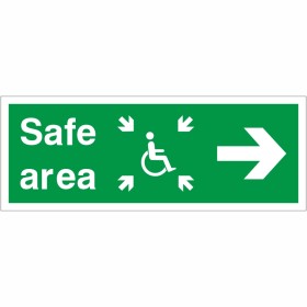 Safe Area Right Refuge Sign Safe Area Right Refuge Sign - 400mm x 150mm | Rainbow Safety