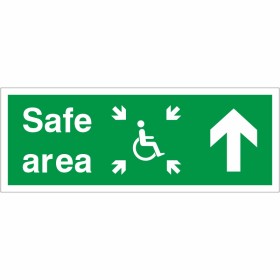 Safe Area Up Refuge Sign Safe Area Up Refuge Sign