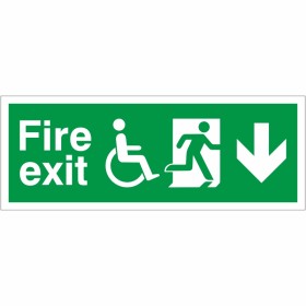 Refuge Fire Exit Down Sign Refuge Fire Exit Down Sign