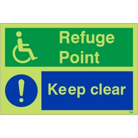 Glow in the Dark Refuge Point Keep Clear Sign