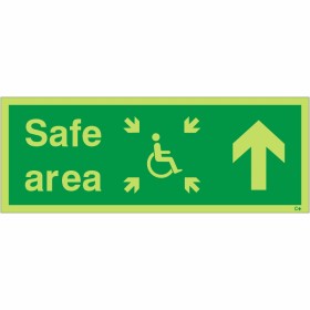 Glow In The Dark Arrow Up Safe Area Sign