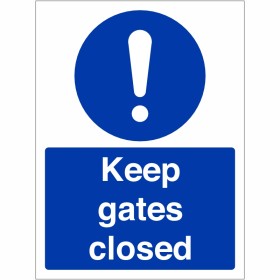 Keep Gates Closed Sign - BS 5499 Compliant Keep Gates Closed Sign