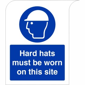 Curve Top Hard Hats Must Be Worn On This Site Sign Curve Top Hard Hats Must Be Worn On This Site Sign