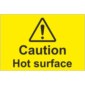 Caution Hot Surface Temperature Sign Caution Hot Surface Temperature Sign