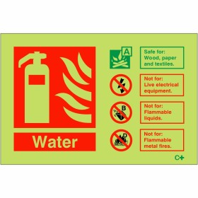 Glow In the Dark Water Fire Extinguisher Sign Glow In the Dark Water Fire Extinguisher Sign