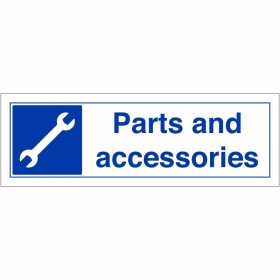 Parts and Accessories Sign Parts and Accessories Sign